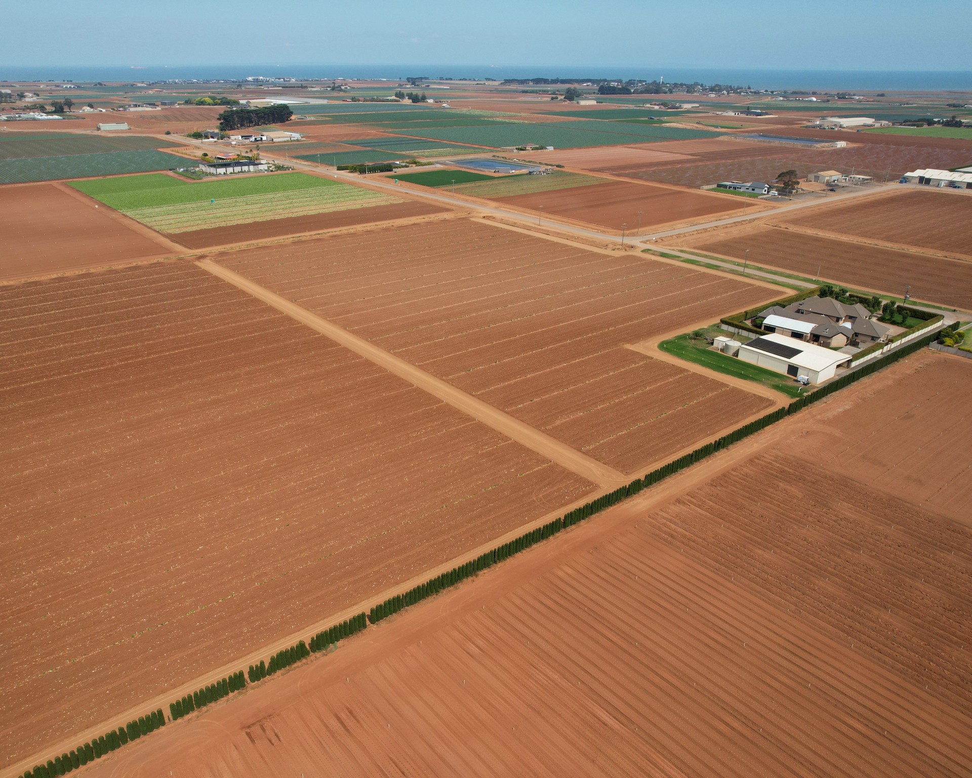 Market gardens aerial view